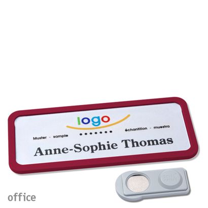 Namensschilder office quick-print Magnet 75 x 27 mm  | bordeauxviolett  | smag® Magnet 