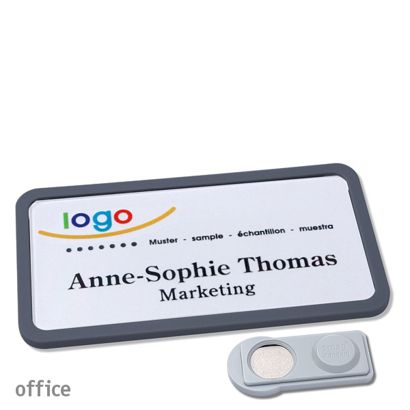 Namensschilder office quick-print Magnet 75 x 37 mm  | anthrazit  | smag® Magnet 
