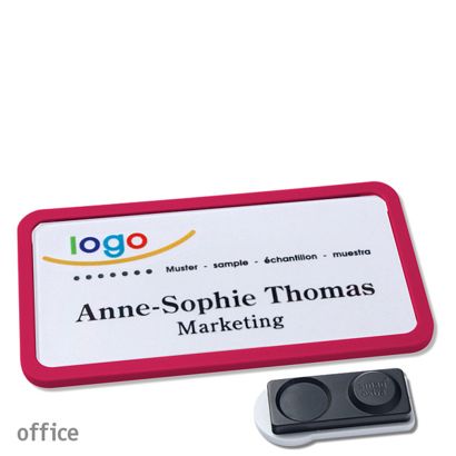 Namensschilder office quick-print Magnet 75 x 37 mm | lila | smag Magnet, extra stark