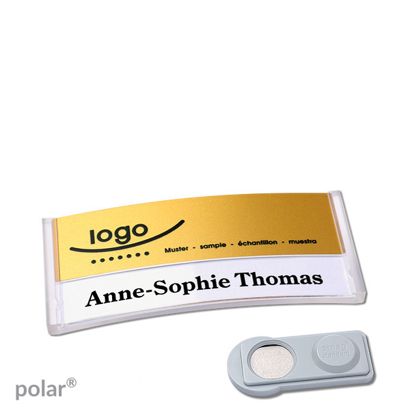 Namensschilder polar alu-print Magnet 65 x 30 mm | transparent | gold | smag Magnet