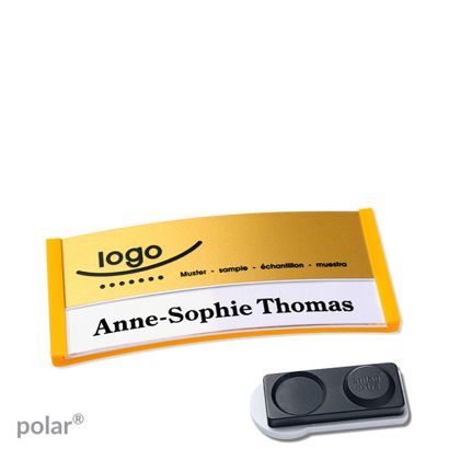 Namensschilder polar alu-print Magnet 65 x 30 mm | gelb | gold | smag Magnet, extra stark