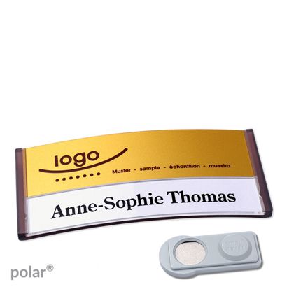 Namensschilder polar alu-print Magnet 74 x 34 mm | transluzent|anthrazit | gold | smag Magnet