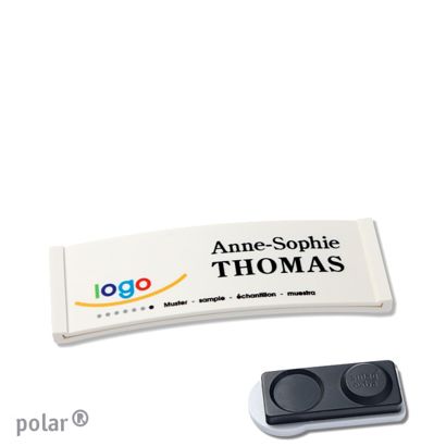 Namensschilder polar® color-complete magnet 64 x 22 mm  | weiß  | smag® Magnet, extra stark 