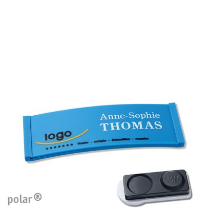 Namensschilder polar® color-complete magnet 64 x 22 mm  | mittelblau  | smag® Magnet, extra stark 