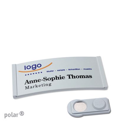 Namensschilder polar® color-complete magnet 65 x 30 mm  | hellgrau  | smag® Magnet 