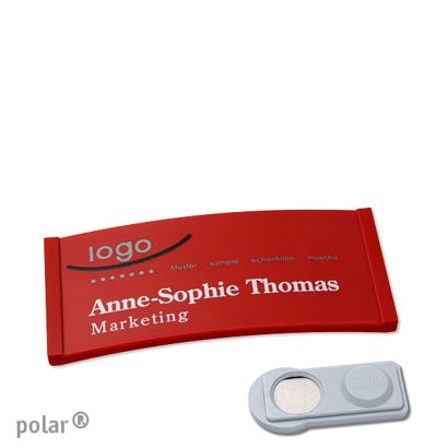 Namensschilder polar® color-complete magnet 65 x 30 mm  | rot  | smag® Magnet 