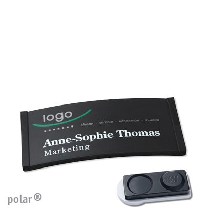 Namensschilder polar® color-complete magnet 65 x 30 mm  | schwarz  | smag® Magnet, extra stark 