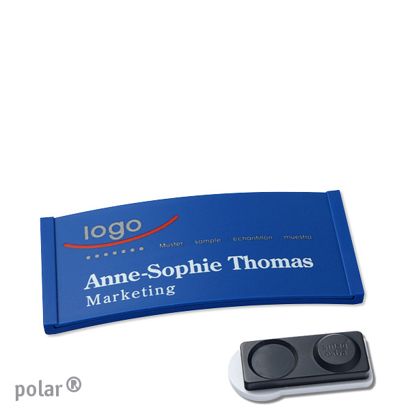 Namensschilder polar® color-complete magnet 65 x 30 mm  | blau  | smag® Magnet, extra stark 