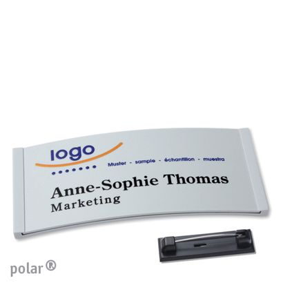 Namensschilder polar® color-complete Nadel 74 x 34 mm  | hellgrau 