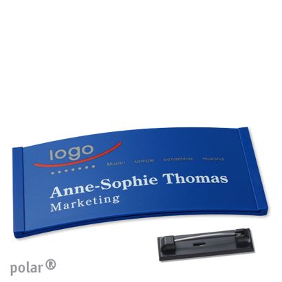 Namensschilder polar® color-complete Nadel 74 x 34 mm  | blau 