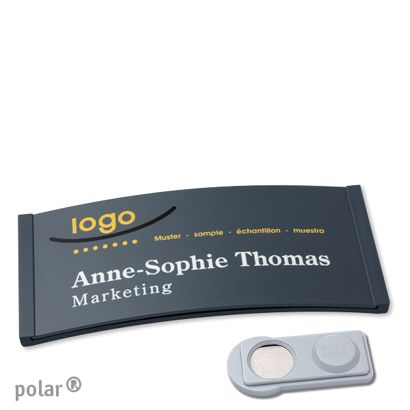 Namensschilder polar® color-complete magnet 74 x 34 mm  | anthrazit  | smag® Magnet 