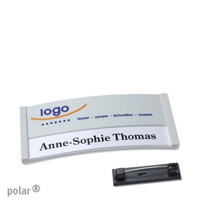 Namensschilder polar® color-print Nadel 65 x 30 mm  | hellgrau 