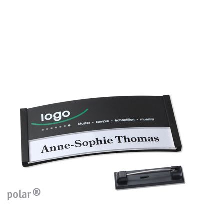 Namensschilder polar® color-print Nadel 65 x 30 mm  | schwarz 