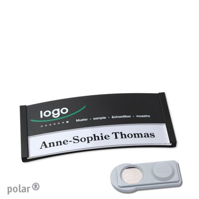 Namensschilder polar color-print Magnet 65 x 30 mm | schwarz | smag Magnet