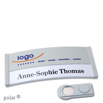 Namensschilder polar® color-print Magnet 74 x 34 mm  | hellgrau  | smag® Magnet 
