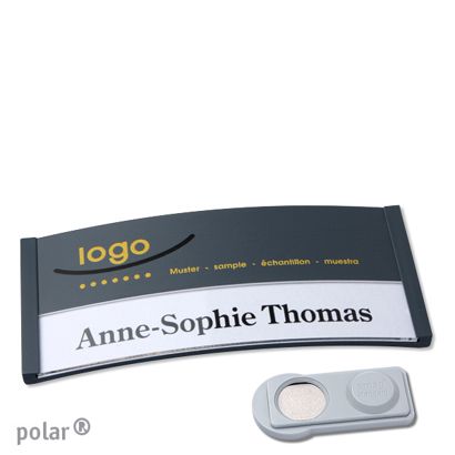 Namensschilder polar® color-print Magnet 74 x 34 mm  | anthrazit  | smag® Magnet 
