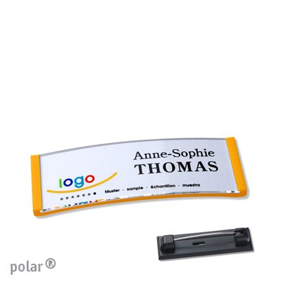 Namensschilder polar® quick-print Nadel 64 x 22 mm  | gelb 