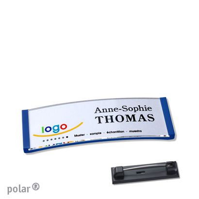 Namensschilder polar® quick-print Nadel 64 x 22 mm  | blau 
