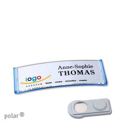 Namensschilder polar® quick-print Magnet 64 x 22 mm  | smag® Magnet  | transluzent|blau 