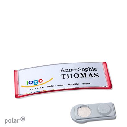 Namensschilder polar® quick-print Magnet 64 x 22 mm  | smag® Magnet  | transluzent|rot 