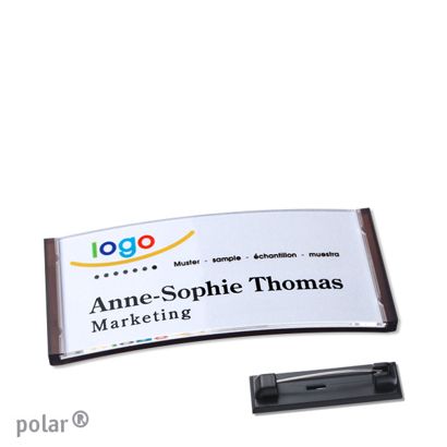 Namensschilder polar® quick-print Nadel 65 x 30 mm  | transluzent|anthrazit 