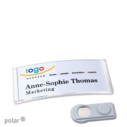 Namensschilder polar® quick-print Magnet 65 x 30 mm  | smag® Magnet  | transparent 