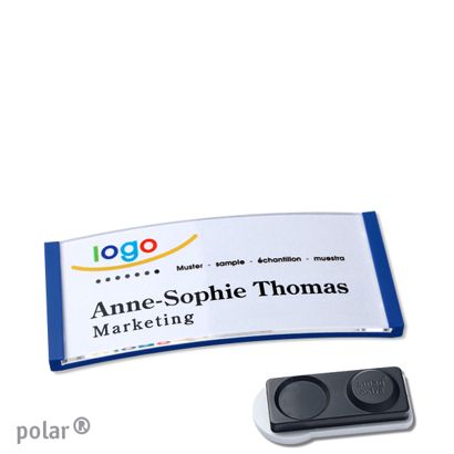 Namensschilder polar® quick-print Magnet 65 x 30 mm  | smag® Magnet, extra stark  | blau 