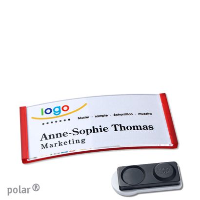 Namensschilder polar quick-print Magnet 65 x 30 mm | smag Magnet, extra stark | transluzent|rot