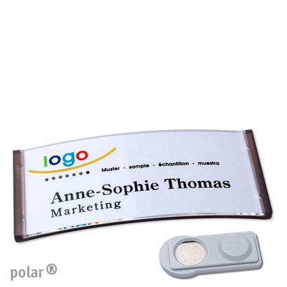 Namensschilder polar® quick-print Magnet 74 x 34 mm  | smag® Magnet  | transluzent|anthrazit 