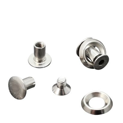 Buchschrauben mit Rosettenscheibe, 7 mm, vernickelt 