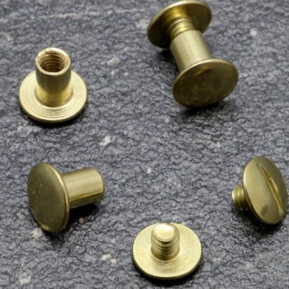 Buchschrauben, Messing 9 mm | Hülse glatt, Schraube geschlitzt 