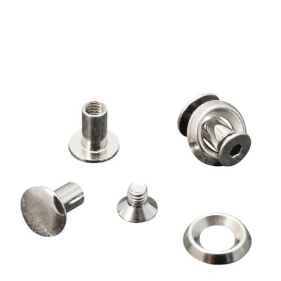 Buchschrauben mit Rosettenscheibe, 9 mm, vernickelt 