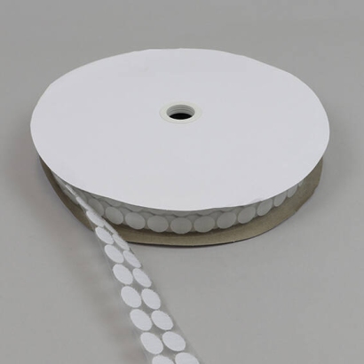 Klettpunkte auf Rolle, Haken und Flausch einzeln 16 mm | weiß | Haken