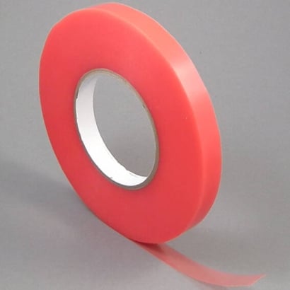Doppelseitiges PET-Klebeband, starker Acrylatklebstoff, rote Folienabdeckung, TLM21 12 mm