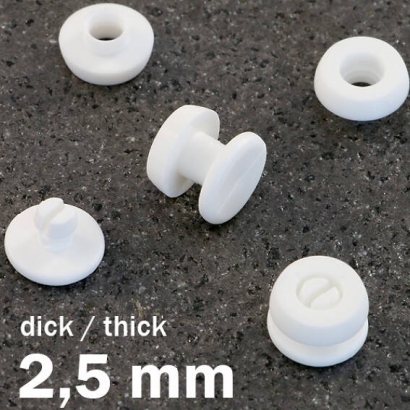 Druckösen Kunststoff, dicke Ausführung weiß | 2.5 mm