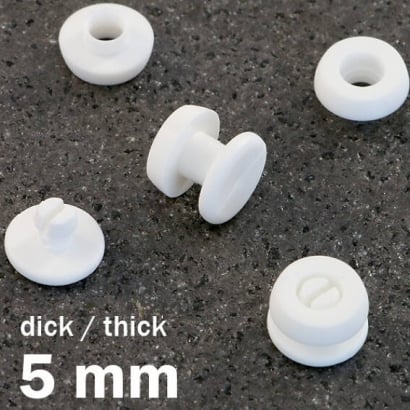 Druckösen Kunststoff, dicke Ausführung weiß | 5 mm
