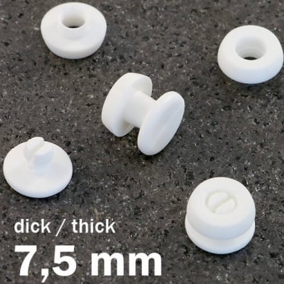 Druckösen Kunststoff, dicke Ausführung weiß | 7.5 mm