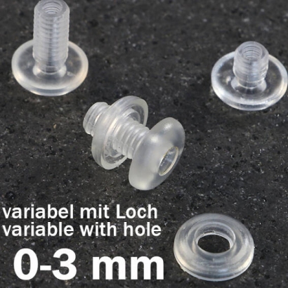 Druckösen Kunststoff, mit Loch 3 mm