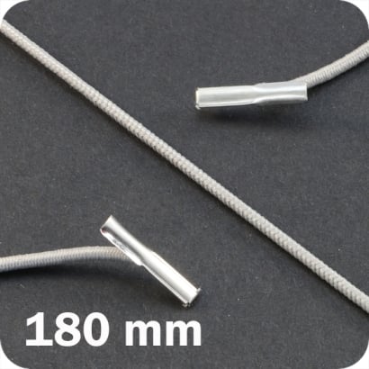 Gummizugschnüre 180 mm mit 2 Splinten, grau 
