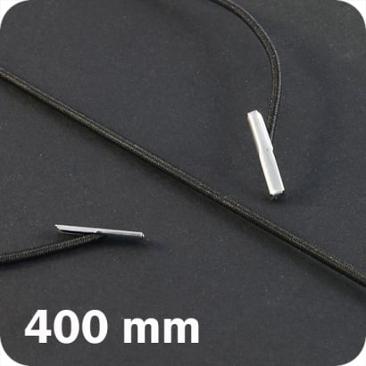 Gummizugschnüre 400 mm mit 2 Splinten, schwarz 