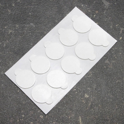 Doppelseitige Reinacrylat-Klebepunkte, 1 mm dick, stark/stark 25 mm | zu 100 Stück im Druckverschlussbeutel