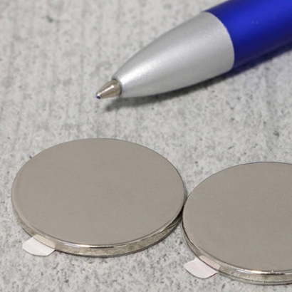 Scheibenmagnete aus Neodym, selbstklebend, 25 mm x 2 mm, N35 