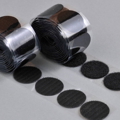 Klettpunkte Set aus Haken und Flausch 33 mm | schwarz
