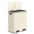 Tretmülleimer 2x 30 Liter, Softclose beige