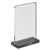 magnetischer T-Aufsteller mit schwarz-matten Sockel A5 - 148 x 210 mm  | Hochformat 