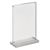 magnetischer T-Aufsteller mit transparent-matten Sockel A5 - 148 x 210 mm  | Hochformat 
