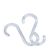 S-Haken, 55 mm lang, Kunststoff transparent transparent