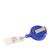 Ausweisjojo mit langem Auszug, Gürtelclip und Aufkleber blau