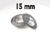 Ösen für Hand Ösenpresse BB-XOEP, Stahl vernickelt, Pack mit 100 Stück 15 mm