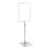 Plakatrahmen mit Standfuß und Halterung (Set) A4 transparent  | Standfläche: grau  | Aluminiumstange verstellbar von 350 - 550 mm 